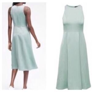 Banana Republic Midi Dress Sleeveless Satin Finish Fit‎ and Flare sz 4 NWT